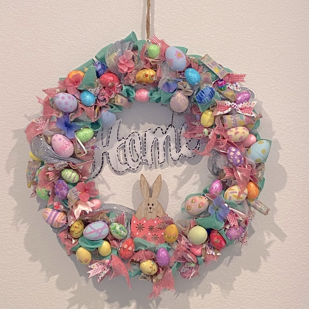 Wreath, Easter, Decor, Bunny, Pascua, Handmade